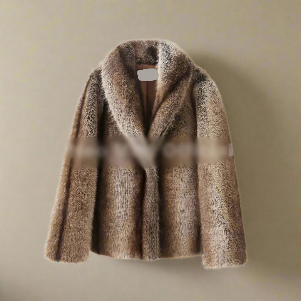 ASH stripped down fluffy faux fur coat