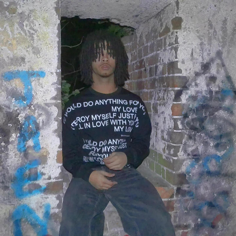 streetwear
street fashion
loose sweater
graphic sweater
graphic long tees
graphic tees
poetry sweater
mens graphic tees
graphic tees men
streetwear brands
mens streetwear
streetwear clothing
streetwear shop
urban wear for men
streetwear shorts