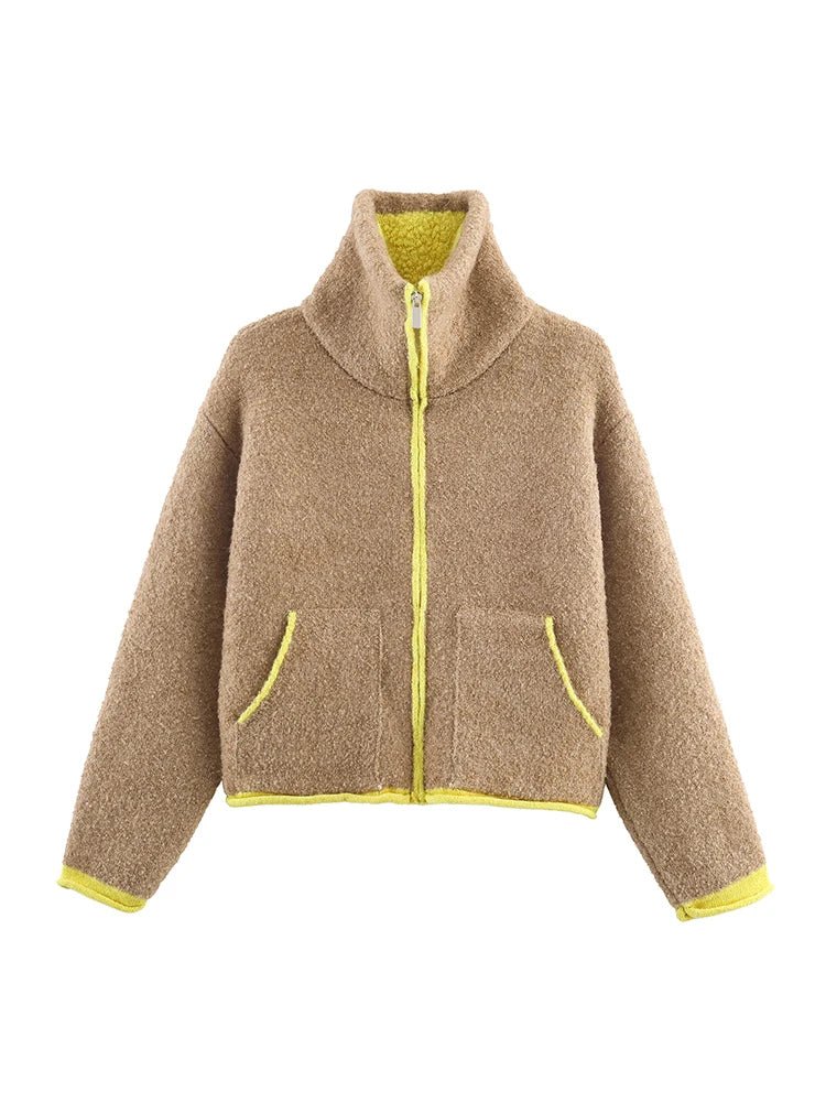 comfy knit fleece cardigan zipper jacket. - GoSobiShop Boutique