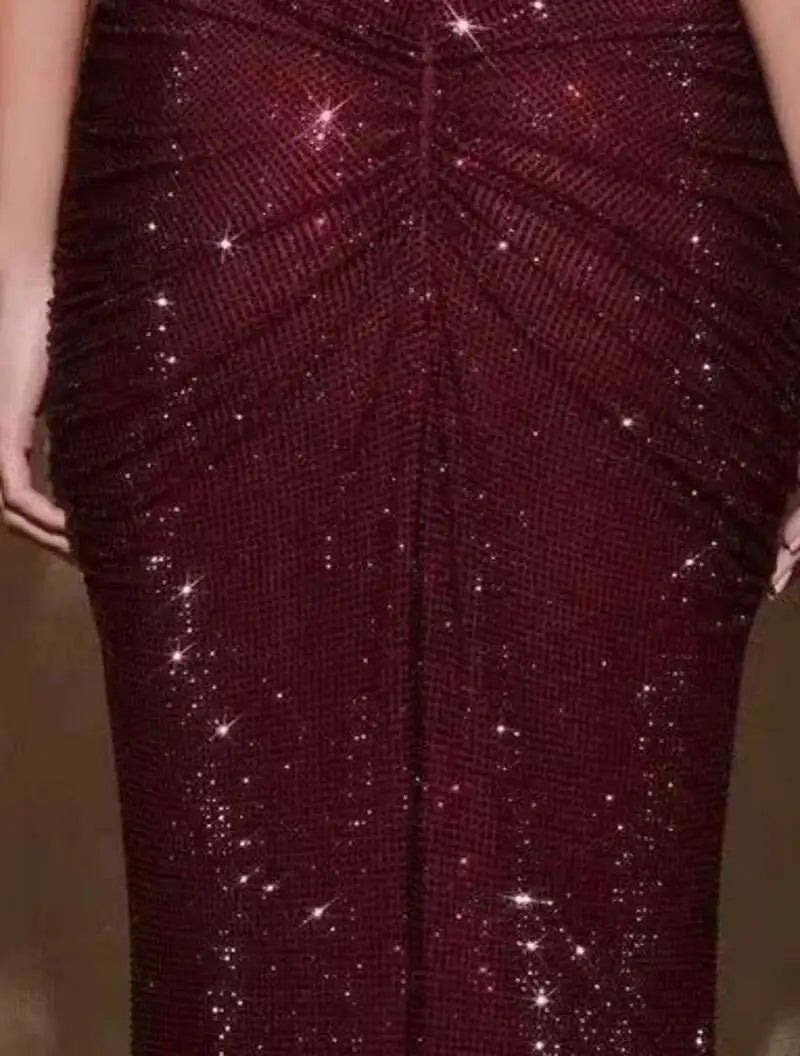 Designer sparkly glitter sequin maxi dress. - GoSobiShop Boutique