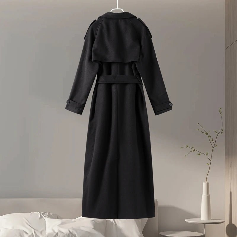 Double breasted oversized long trench coat. - GoSobiShop Boutique