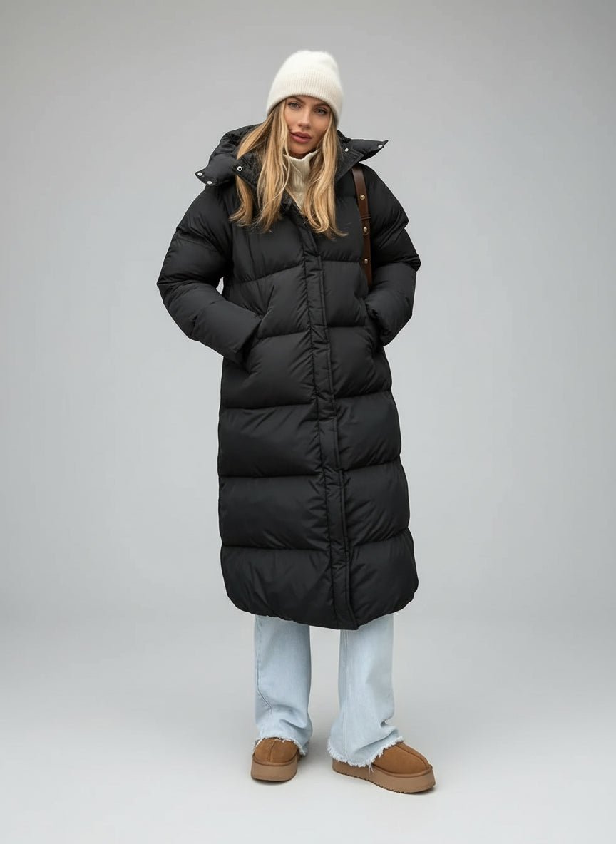 Extra long puffer hooded winter parka coat. - GoSobiShop Boutique