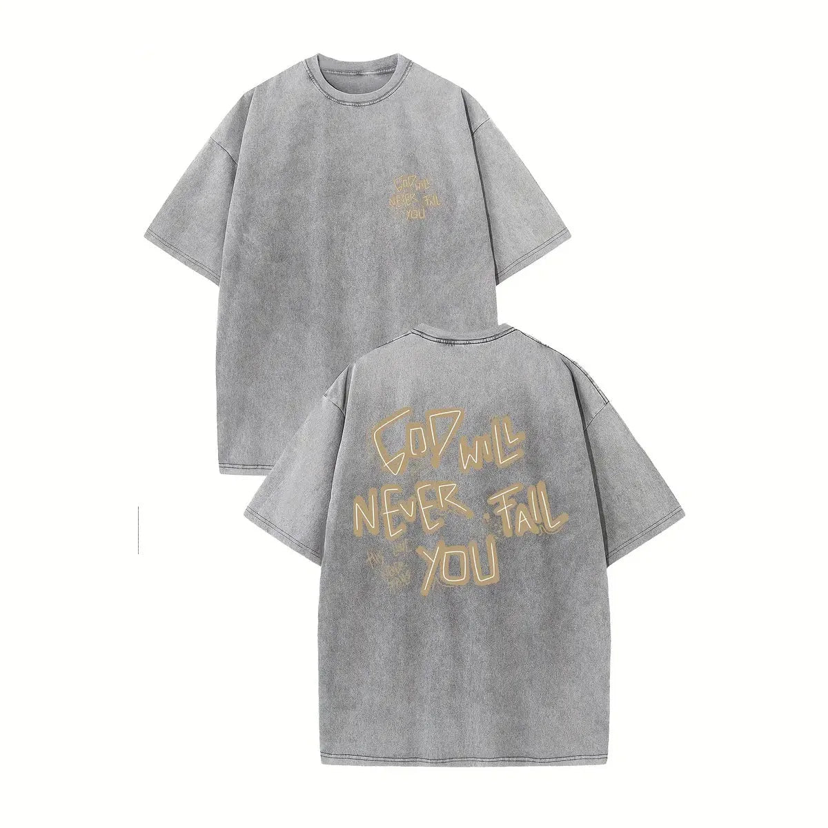 God Will Never Fail You oversized washed graphic tees - GoSobiShop Boutique