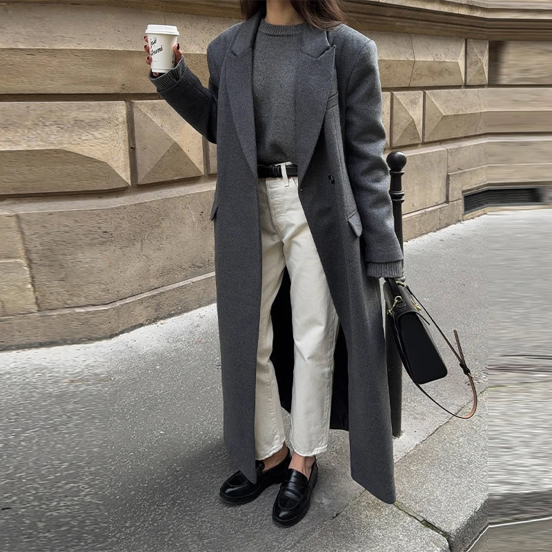Long loose veta Long wool coat. - GoSobiShop Boutique