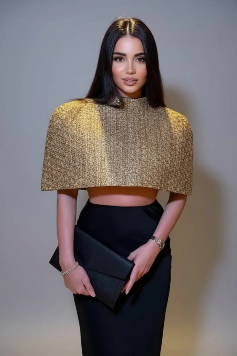 Lucy striped crop cape shrug. - GoSobiShop Boutique