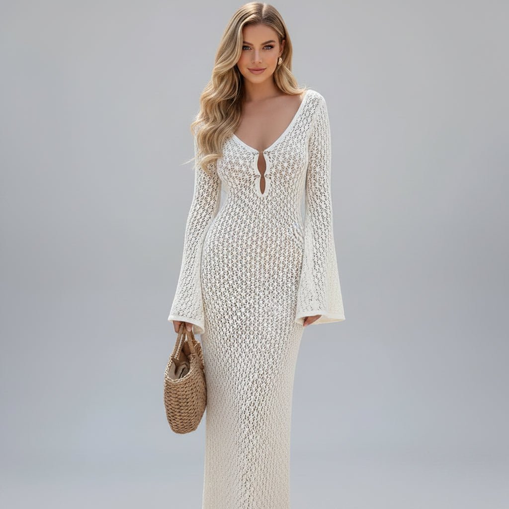 Luna Crochet Beach Cover-Up Dress | Women's Maxi Swimsuit Cover-Up