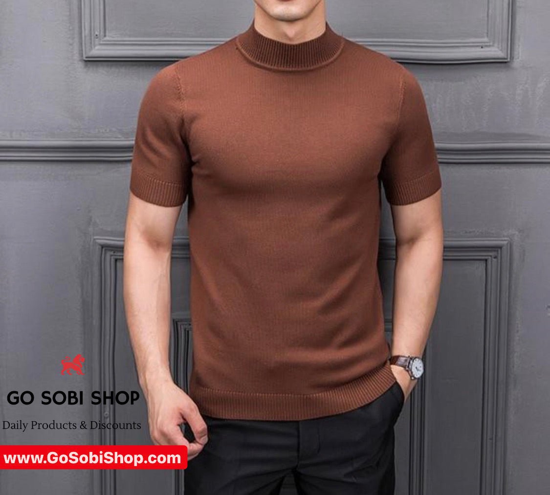 Men's short sleeve turtleneck t-shirt - GoSobiShop Boutique
