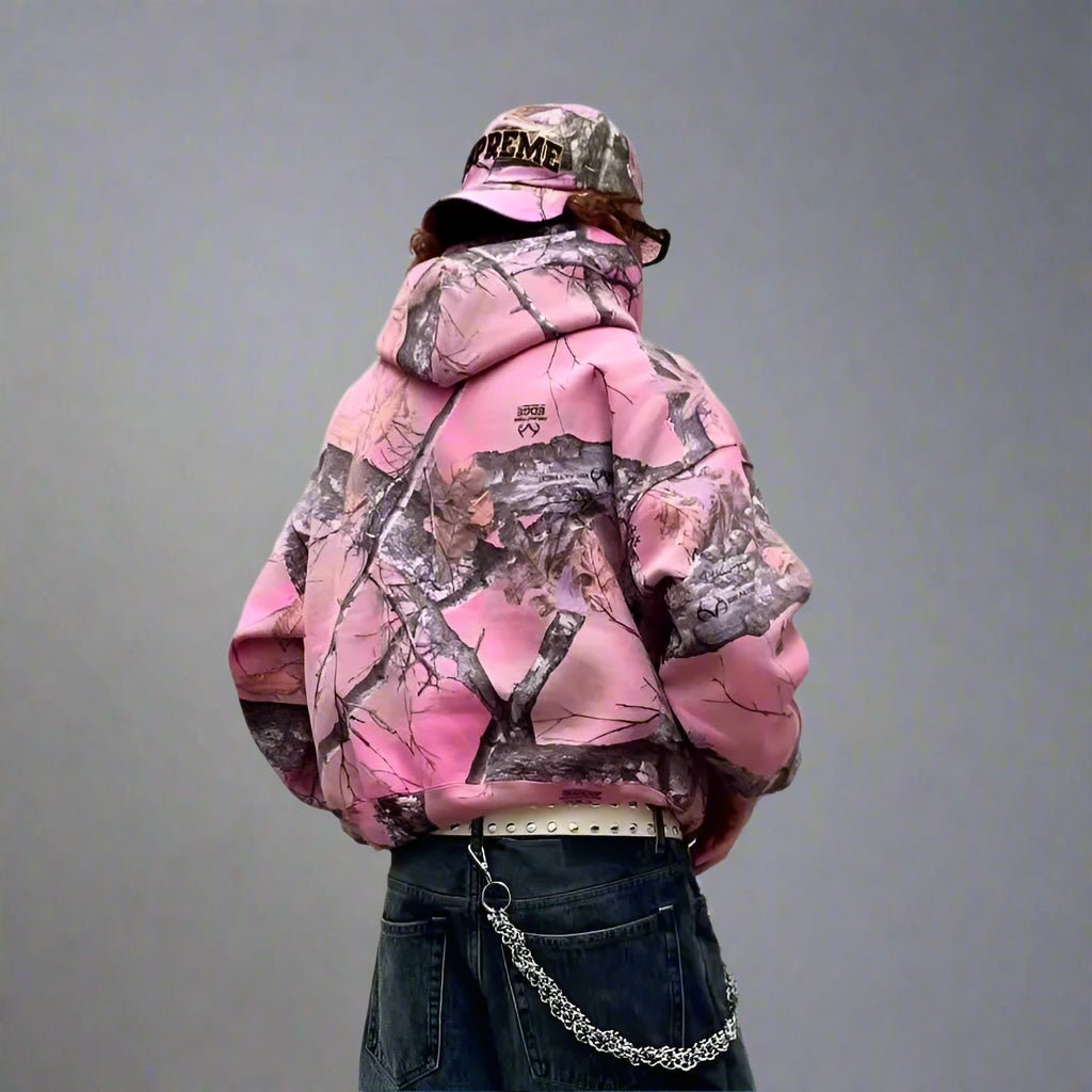 Pink camo oversized zip up and none zip up hoodies - GoSobiShop Boutique
