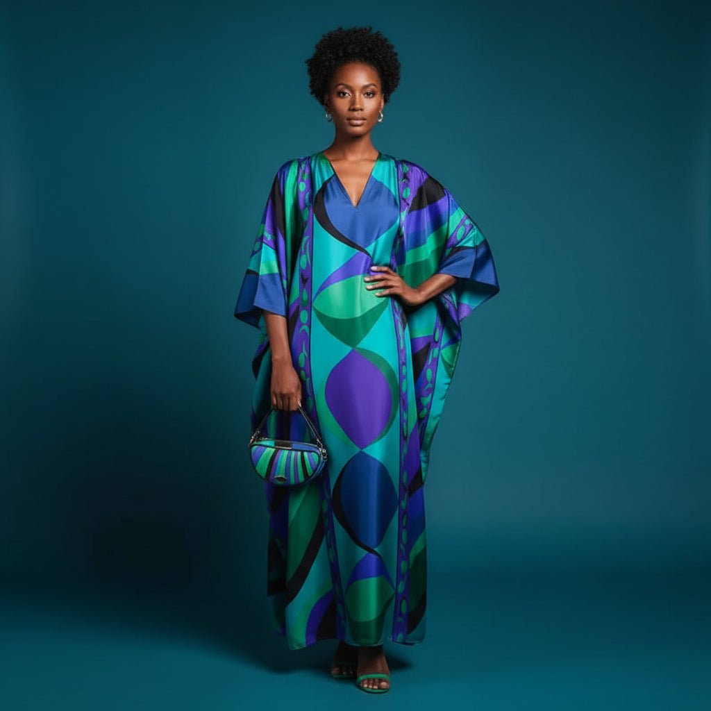 Printed Talia oriental kaftan - GoSobiShop Boutique