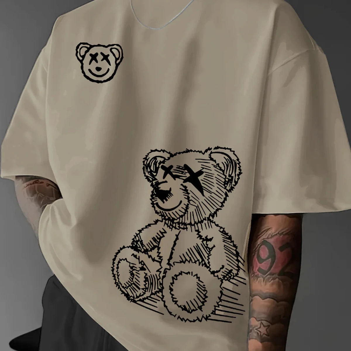 Pure cotton graphic bear summer tees - GoSobiShop Boutique