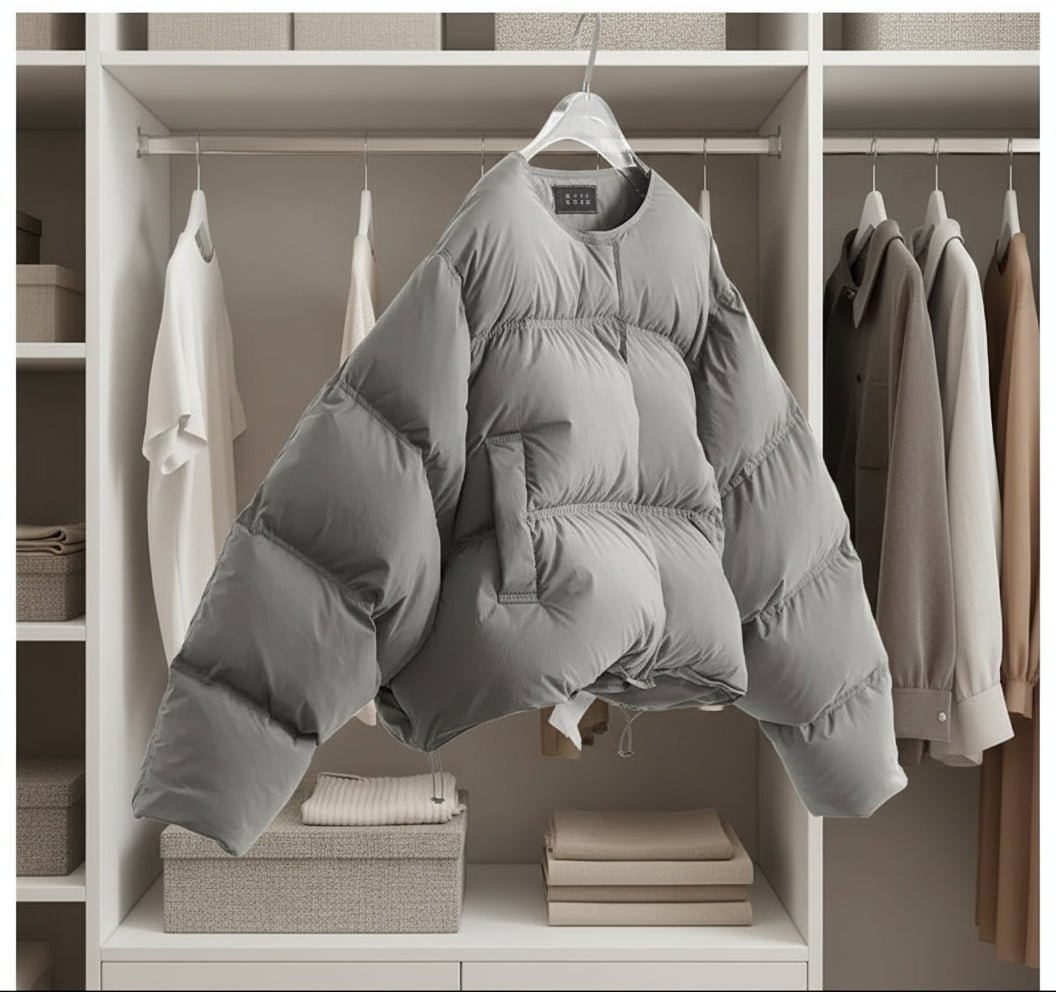 Round Collar Thick Puffer Down Jacket. - GoSobiShop Boutique