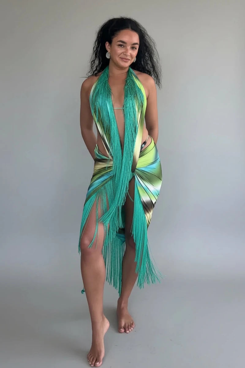 Santorini Fringe Convertible Maxi Dress - GoSobiShop Boutique