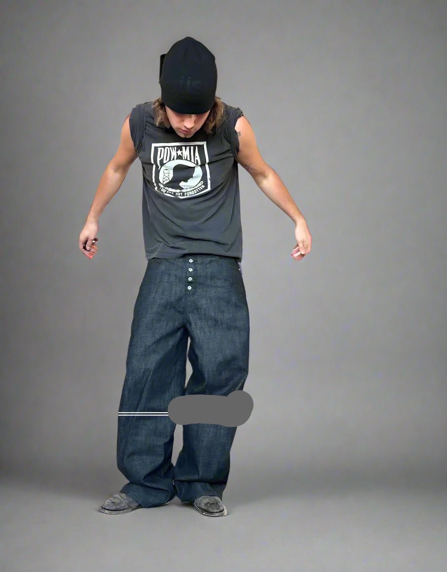 Small waist baggy jeans street wear wide jeans flare jeans bell bottom jeans punk jeans - GoSobiShop Boutique