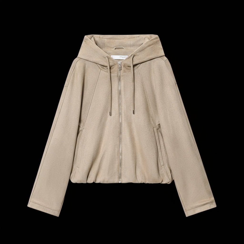 Suede hoodie jacket fall tops - GoSobiShop Boutique