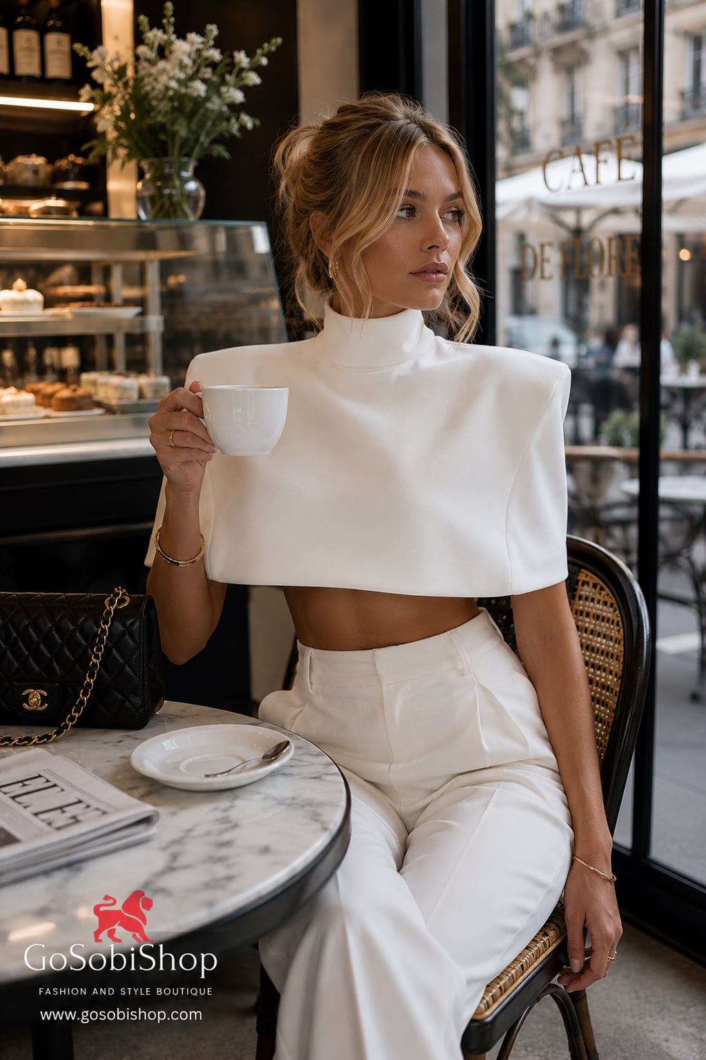 Tania cropped shawl top.