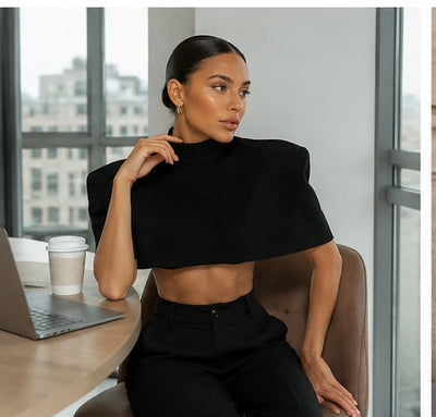 Tania cropped shawl top.