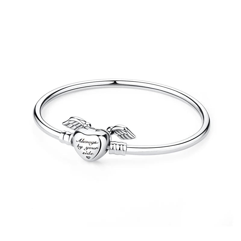 925 Sterling Silver Bracelets Bangles Love Heart Clip Charms Beads Snake Chains. - GoSobiShop Boutique