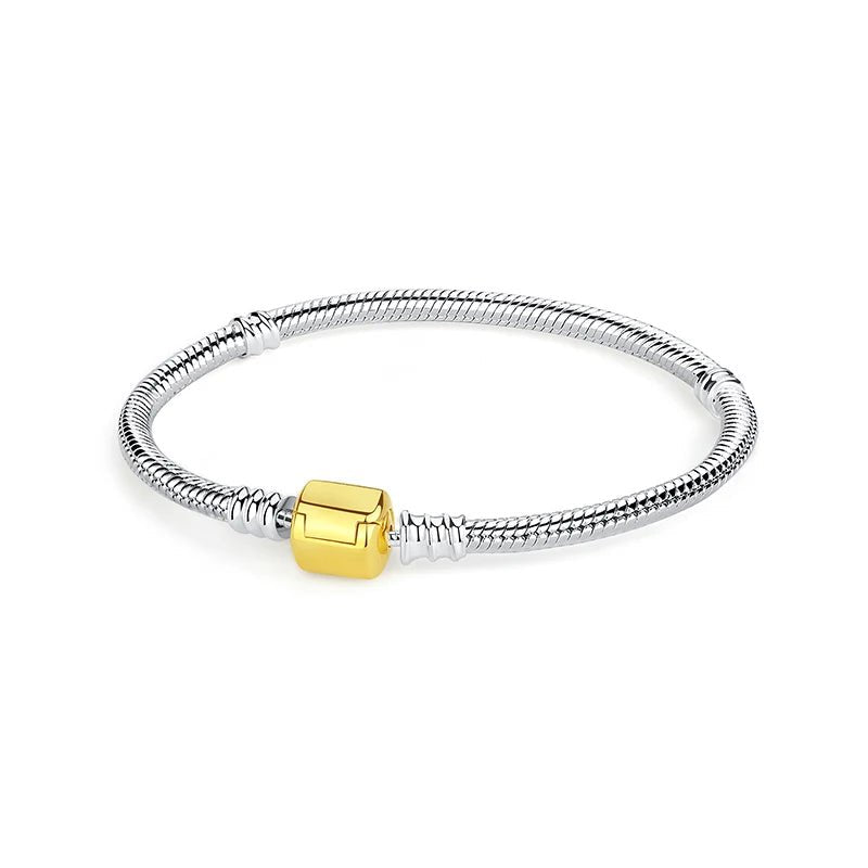 925 Sterling Silver Bracelets Bangles Love Heart Clip Charms Beads Snake Chains. - GoSobiShop Boutique