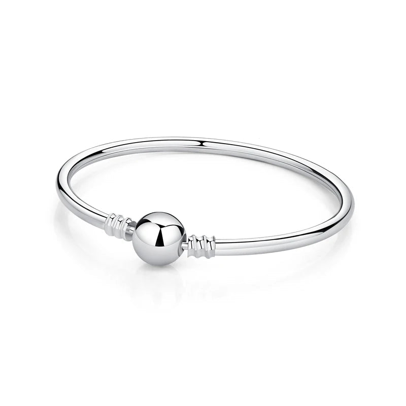 925 Sterling Silver Bracelets Bangles Love Heart Clip Charms Beads Snake Chains. - GoSobiShop Boutique