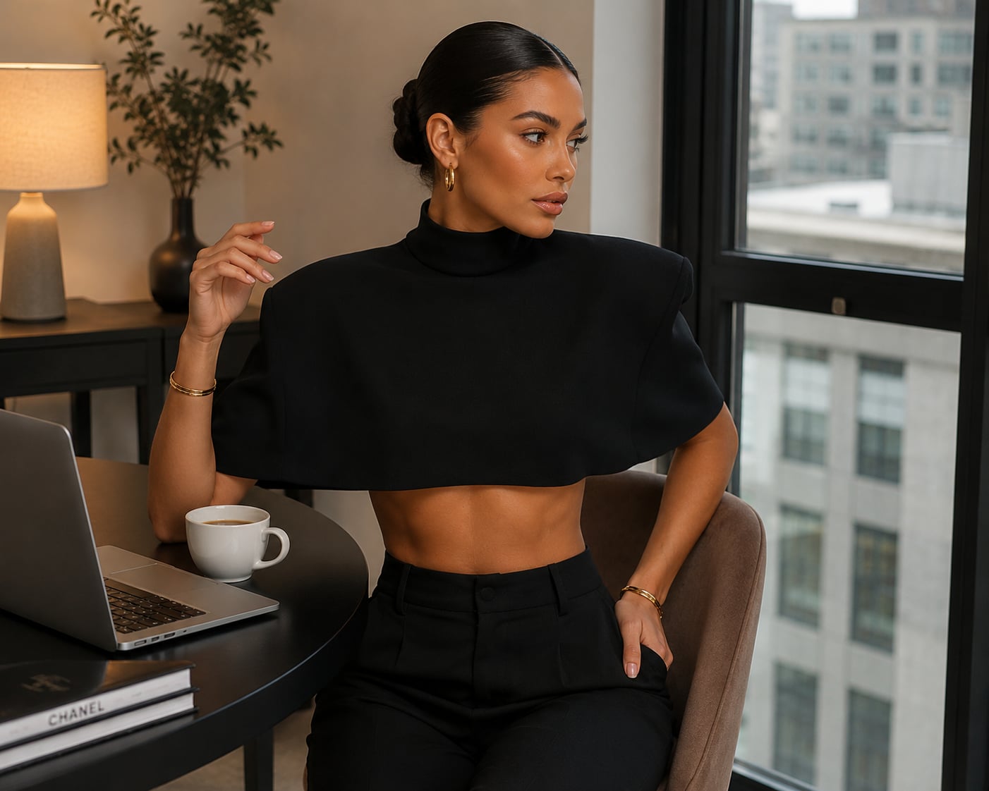Tania cropped shawl top.