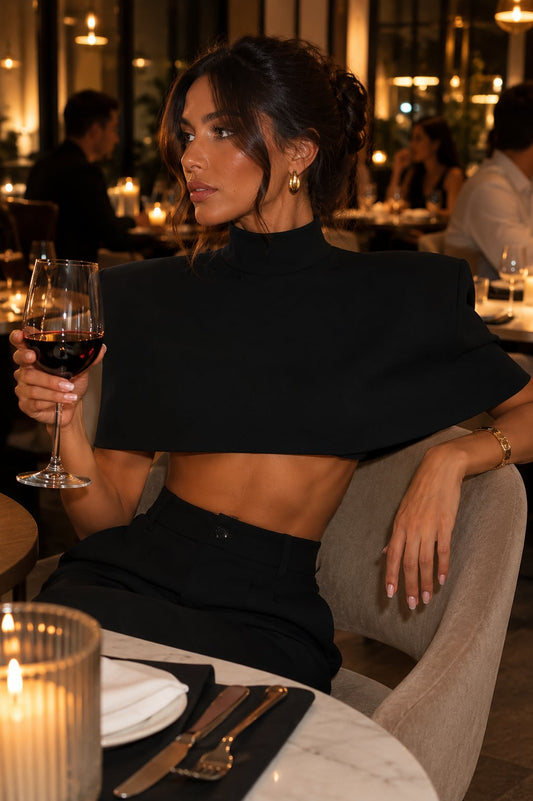 Tania cropped shawl top.