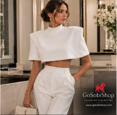 Tania cropped shawl top.