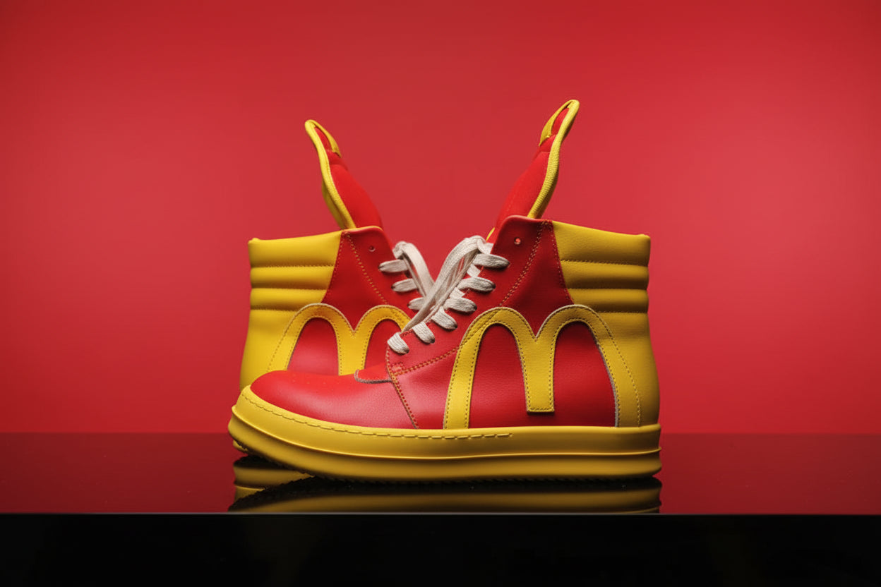 Red and Yellow McDonald's haunted burger geobaskets.