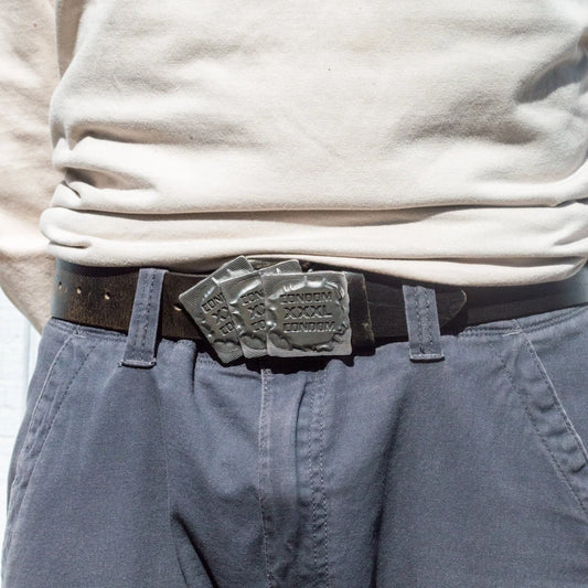 Cowboy XXXL condom belt buckle.