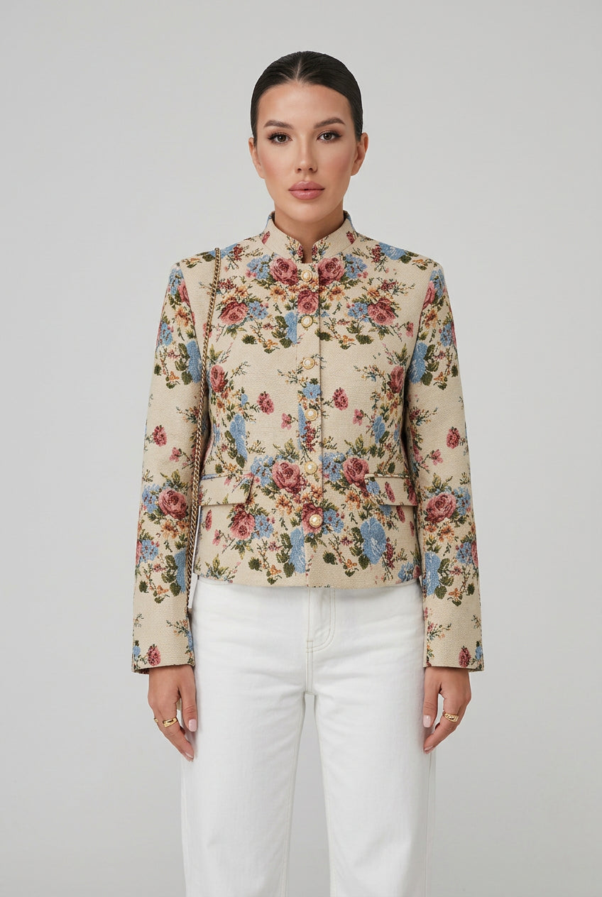 vintage floral jacket and skirt set product photo 15