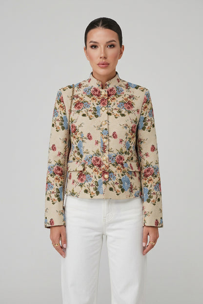 vintage floral jacket and skirt set product photo 15