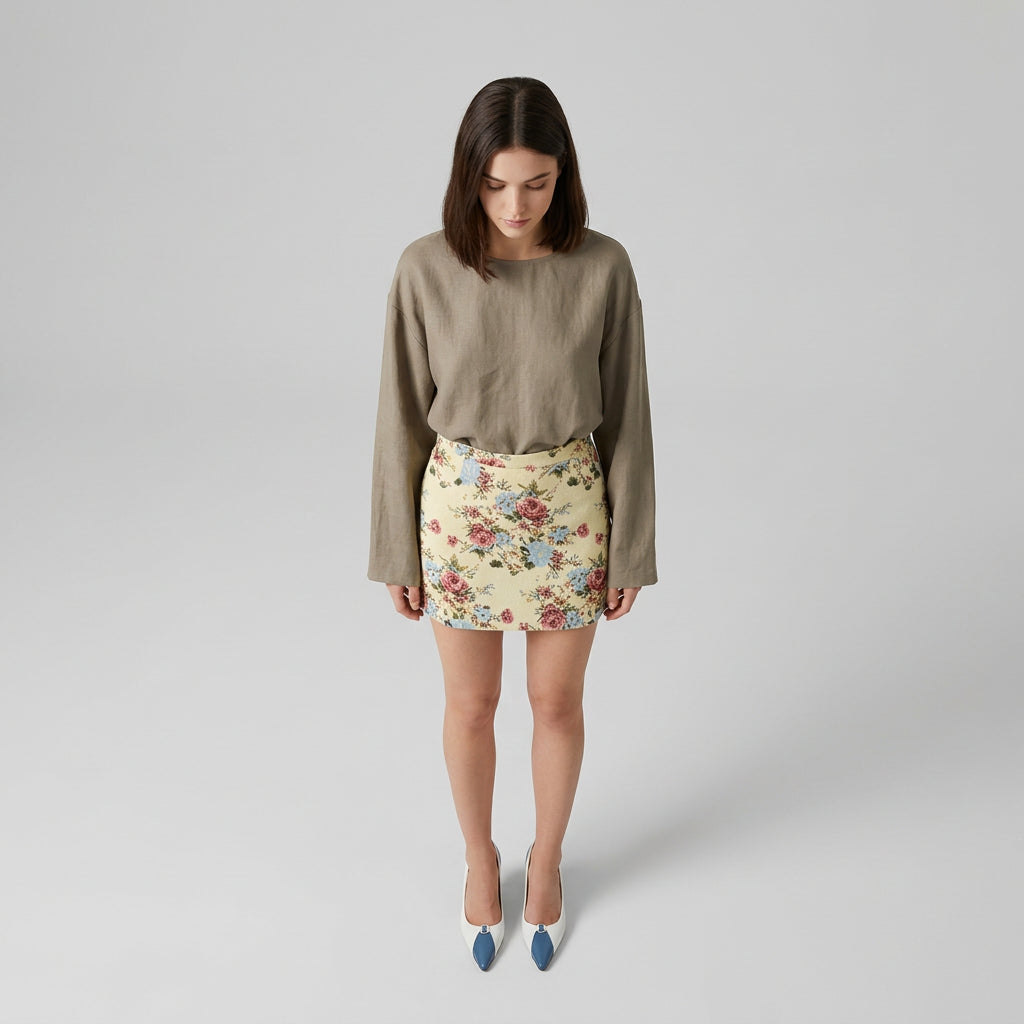 vintage floral jacket and skirt set product photo 23