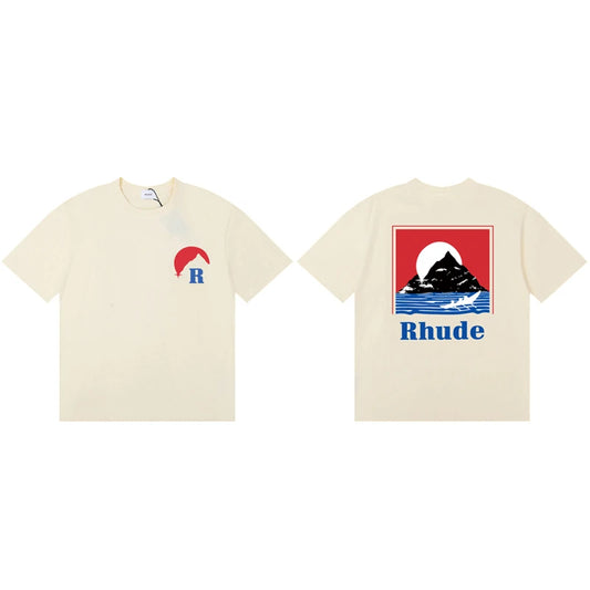 Rhude graphic tee, luxury streetwear t shirt, oversized graphic tee men, premium cotton streetwear, designer streetwear tee, Rhude inspired shirt, hypebeast clothing, vintage graphic tee, urban fashion t shirt, luxury oversized tee, men streetwear clothing, high end streetwear brand