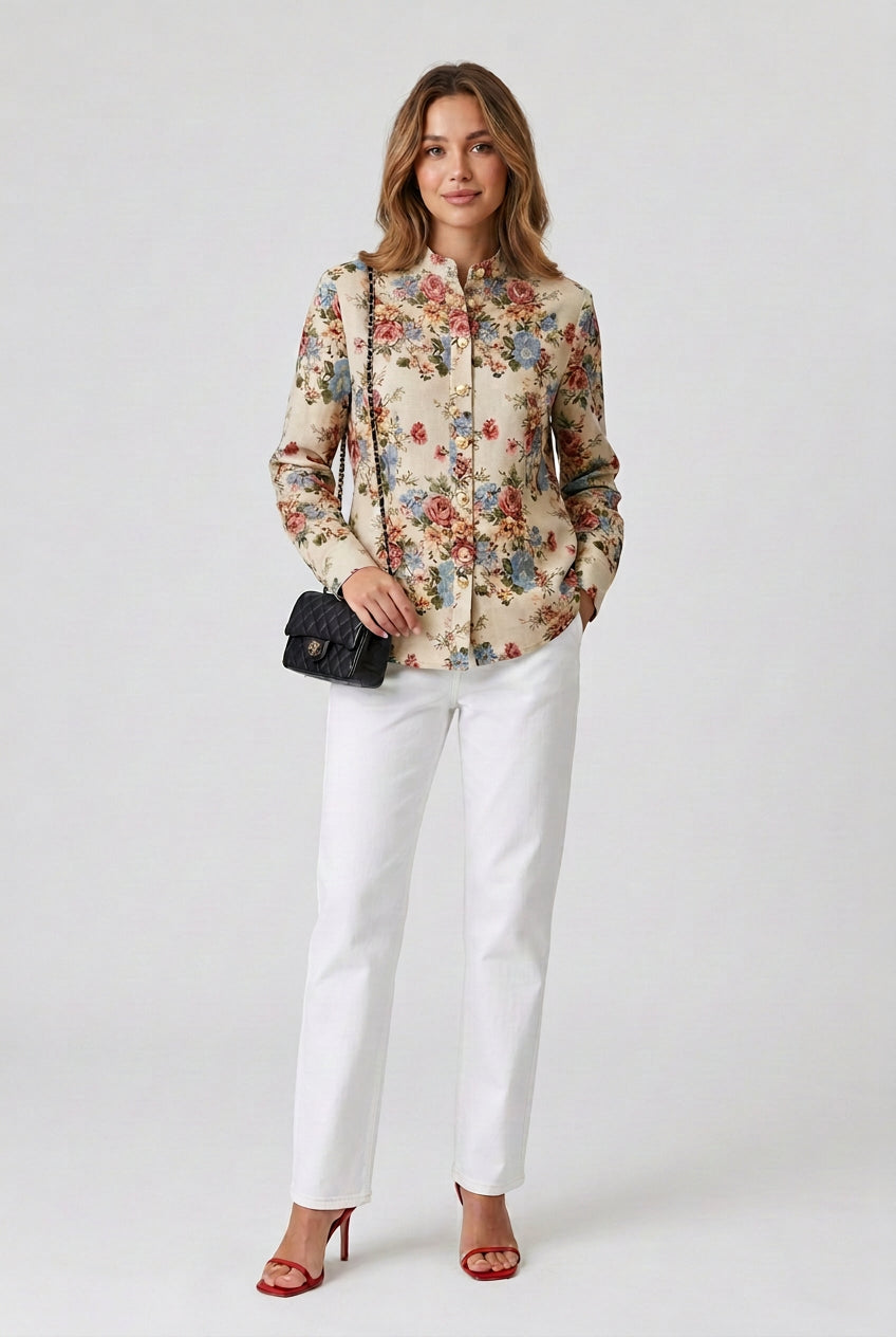vintage floral jacket and skirt set product photo 22