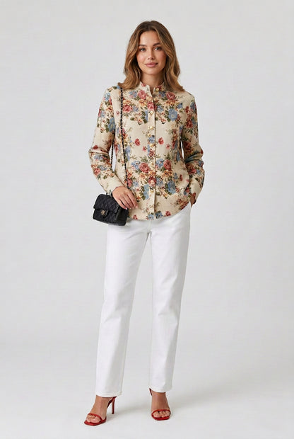 vintage floral jacket and skirt set product photo 22