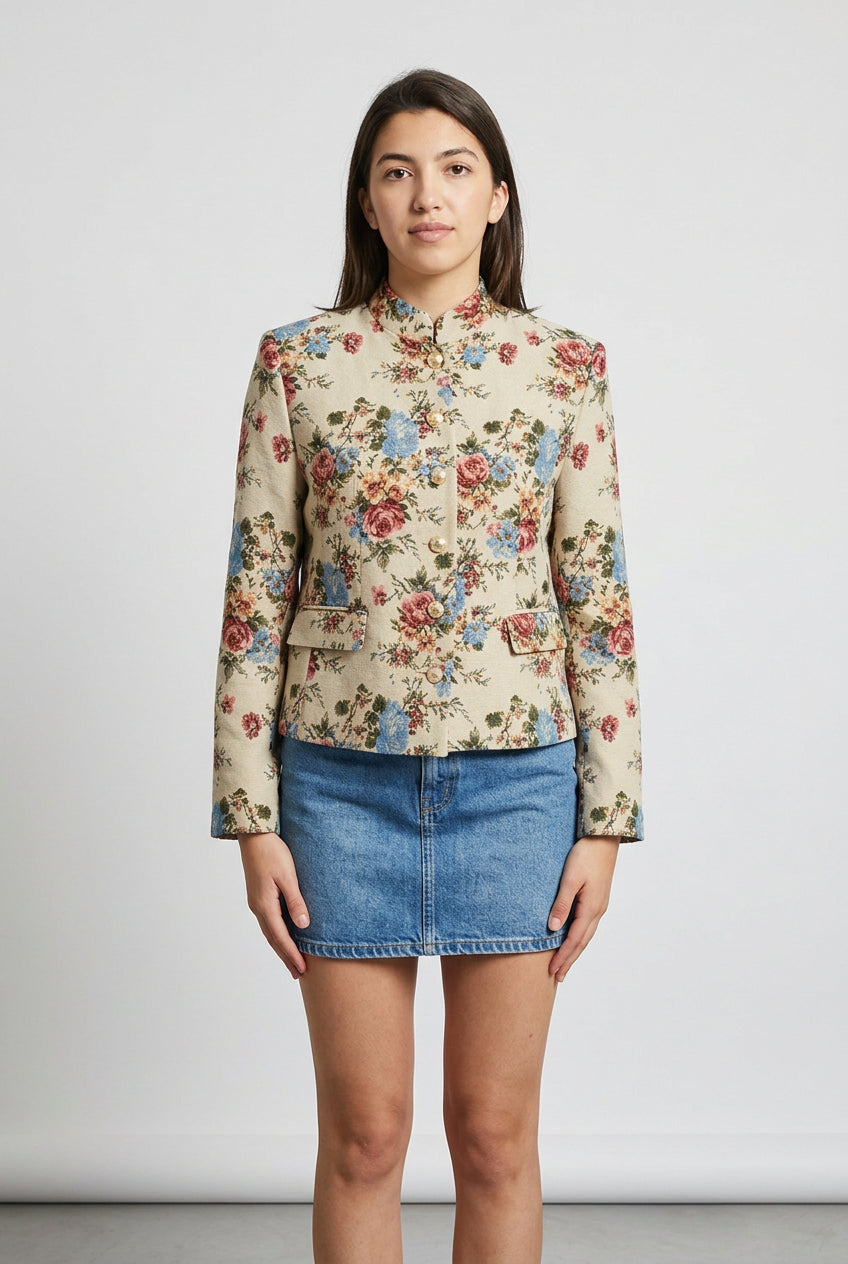 vintage floral jacket and skirt set product photo 20
