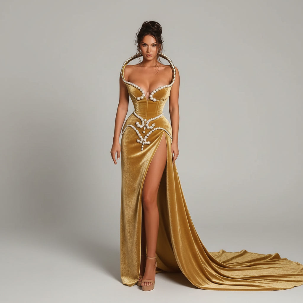 beaded velvet evening gown, velvet mermaid dress, mermaid formal gown, luxury evening dress, beaded prom dress, elegant prom gown, velvet prom dress, formal evening gown for women, plus size formal gown, plus size prom dress, beaded mermaid gown, trumpet evening dress, floor length formal dress, chapel train evening gown, luxury prom dress, black tie gown, formal wedding guest dress, gala evening gown, elegant mermaid dress, customized evening gown