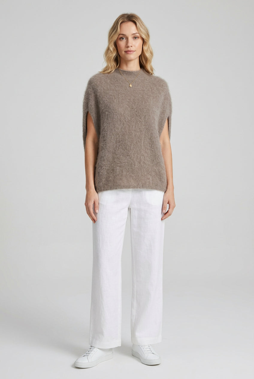 Detail view of the Luxe Turtleneck Knit Vest design