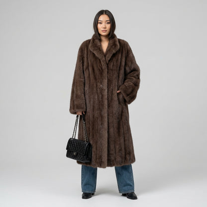 Long gradient faux fur coat product detail