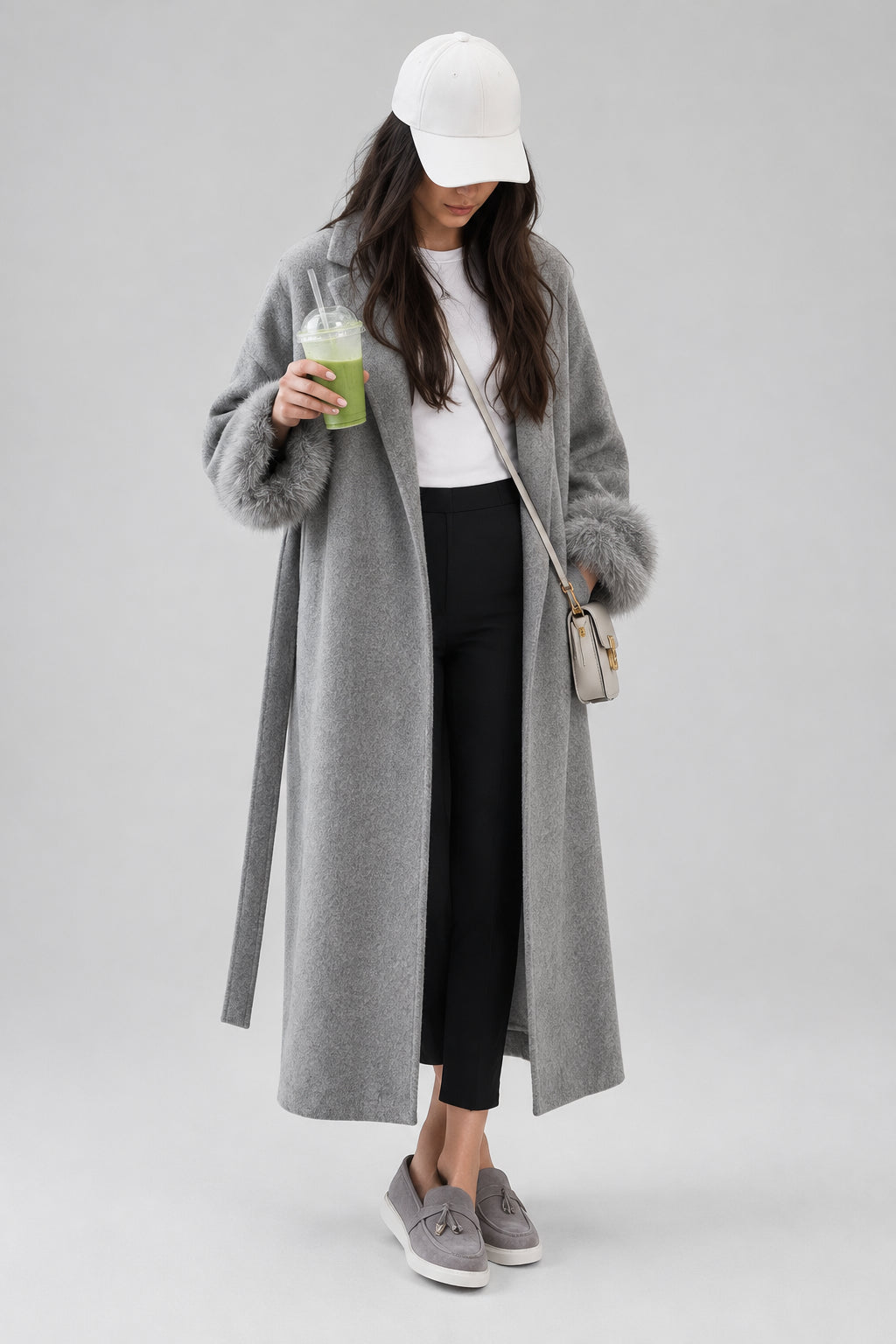 The Alessia fur-collar wool coat