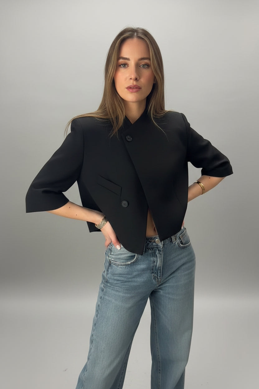 Zenith short sleeve cropped blazer.