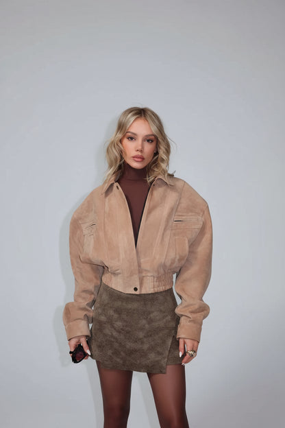 Product photo of Elara Cropped Lapel Jacket.
