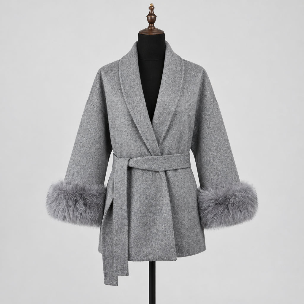 The Alessia fur-collar wool coat