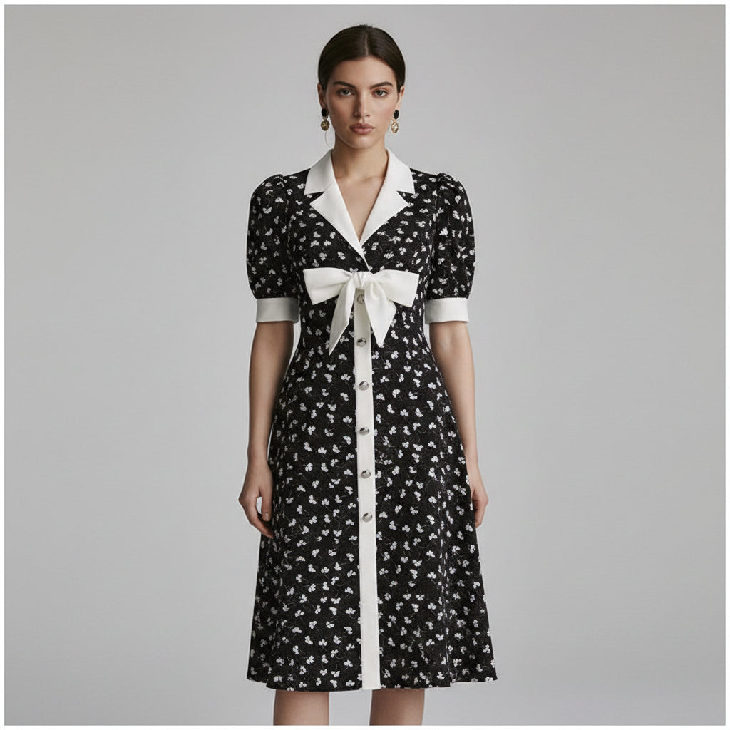bow accent midi dress, women's midi dress, striped midi dress, summer midi dress, women's summer dress, bow dress for women, feminine midi dress, vacation dress for women, resort wear dress, brunch dress women, date night dress, summer vacation outfit, striped summer dress, women's holiday dress, elegant summer dress