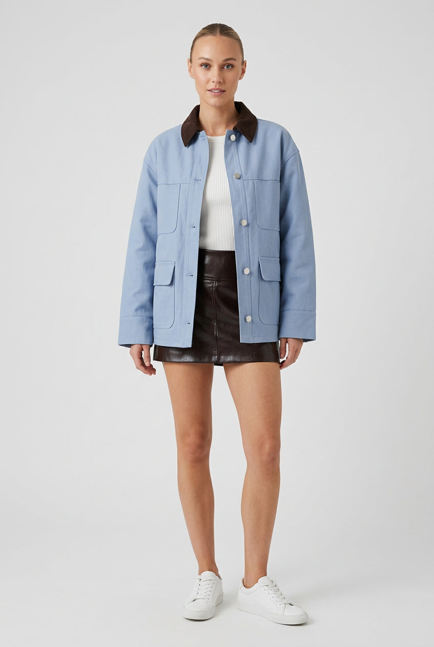 Multi-pocket blue utility jacket product photo 2