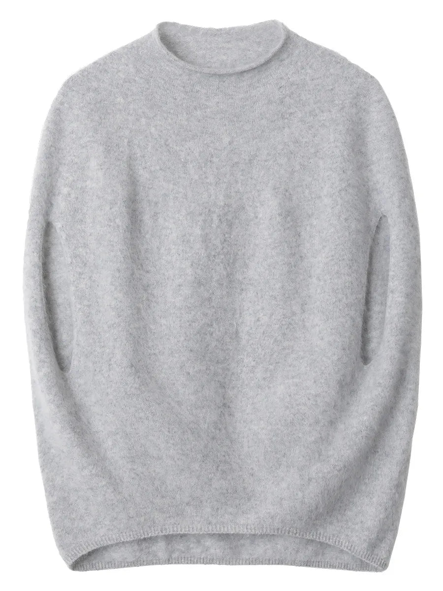 Front styling of a women's sleeveless high-neck knit vest