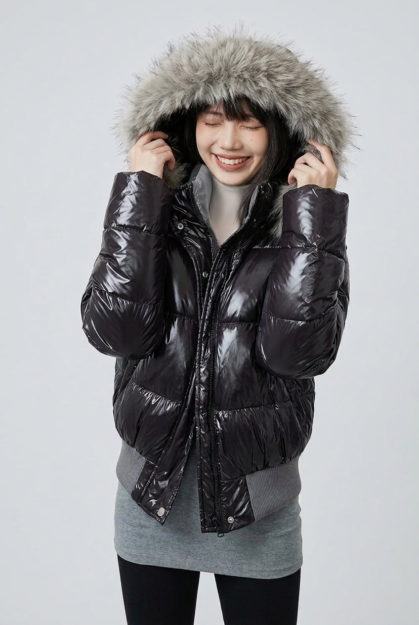 Rowan quilted puffer outerwear with full front zipper