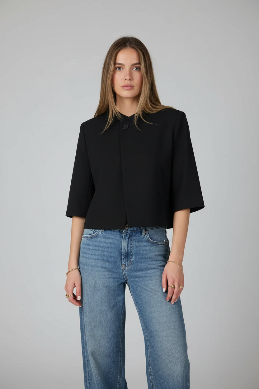 Zenith short sleeve cropped blazer.