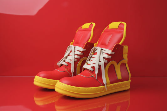 Red and Yellow McDonald's haunted burger geobaskets.