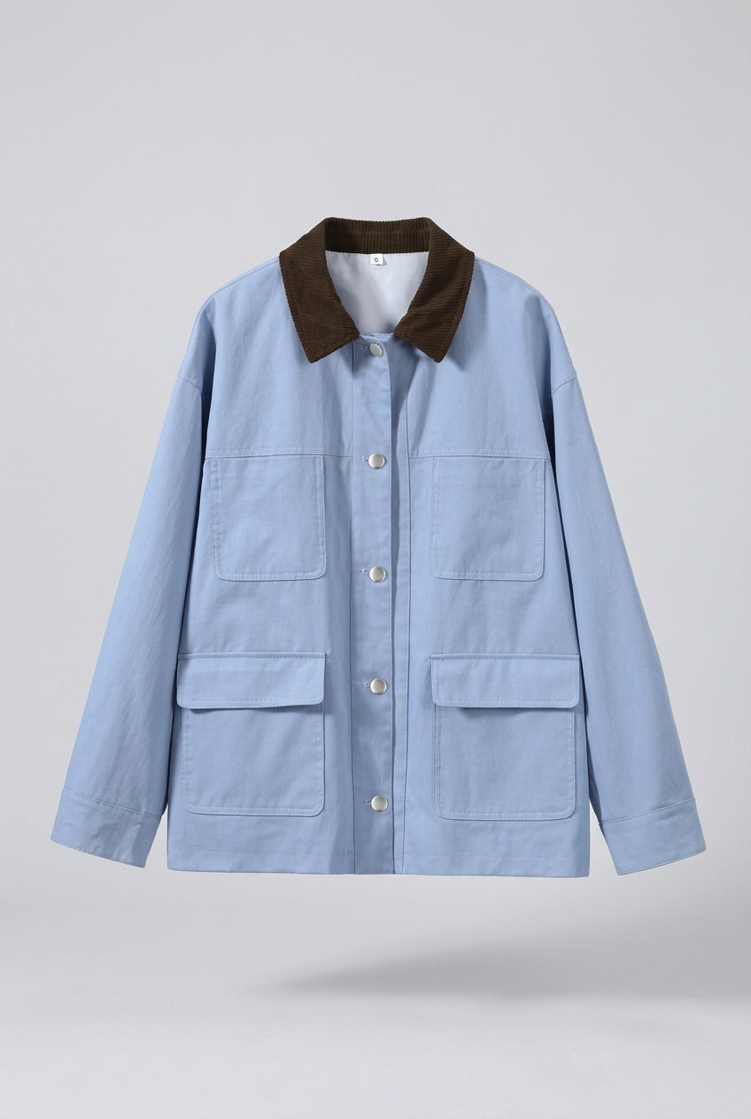 Multi-pocket blue utility jacket product photo 6