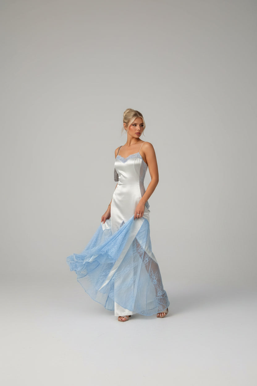 satin maxi dress women, satin patchwork maxi dress, elegant maxi dress women, color block maxi dress, V neck maxi dress, fit and flare maxi dress, sleeveless maxi dress women, long evening dress women, elegant evening dress, wedding guest maxi dress, formal dress women, date night maxi dress, party maxi dress women, sophisticated women's dresses, occasion dresses women, black maxi dress women, blue maxi dress women, fall evening dress, luxury occasion dress, women's formal fashion
